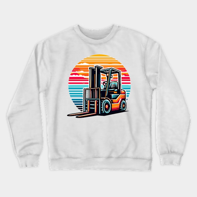 Forklift Crewneck Sweatshirt by Vehicles-Art